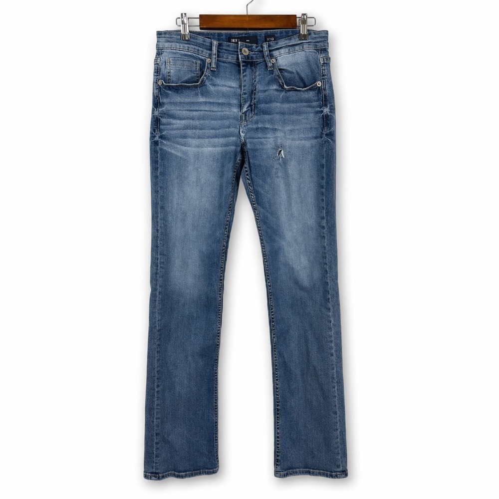 BKE Mens‎ 33x30* Jeans Jake Straight Leg Distressed Blue Casual Workwear Stitch
